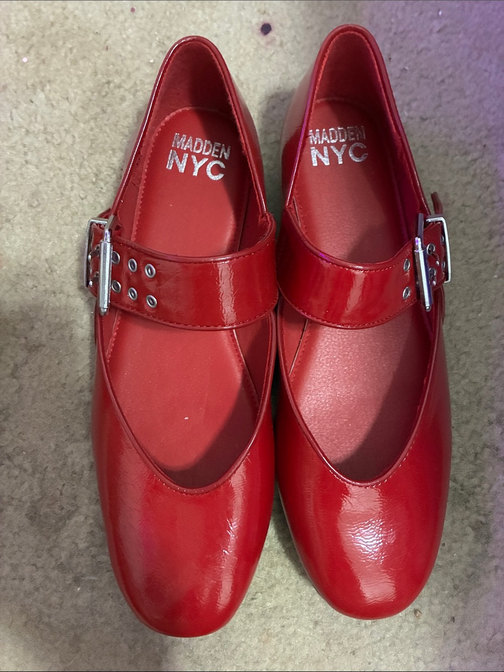 Red flat toe Walmart shoes